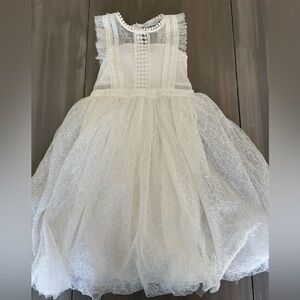 Elegant White Lace Kids Formal Dress